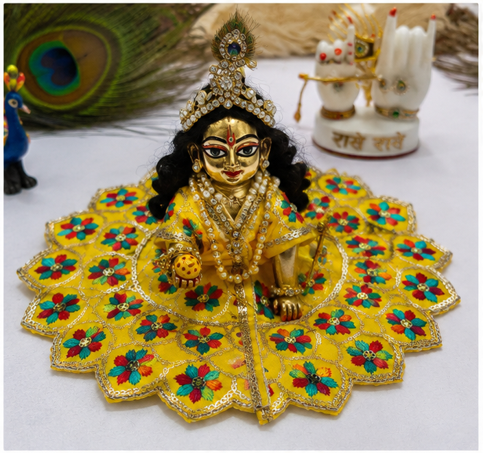 Floral Laddu Gopal Ji Poshak | Flower Design Laddu Gopal Ji Poshak | Yellow